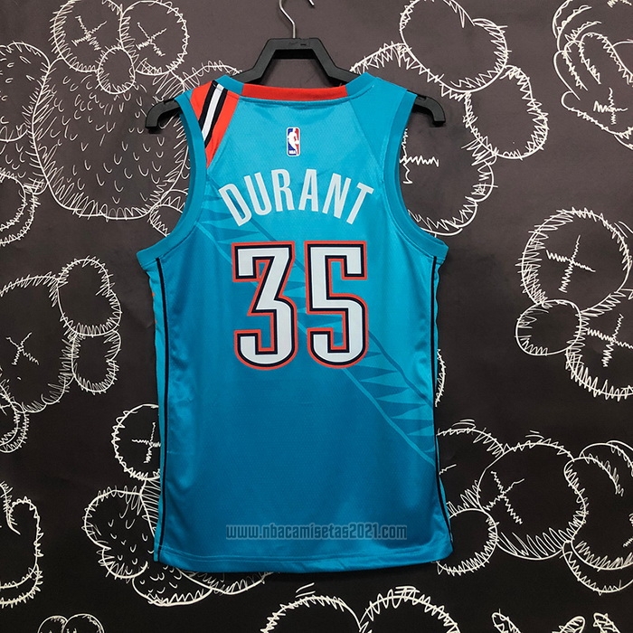 Camiseta Oklahoma City Thunder Kevin Durant #35 Ciudad 2018-19 Azul